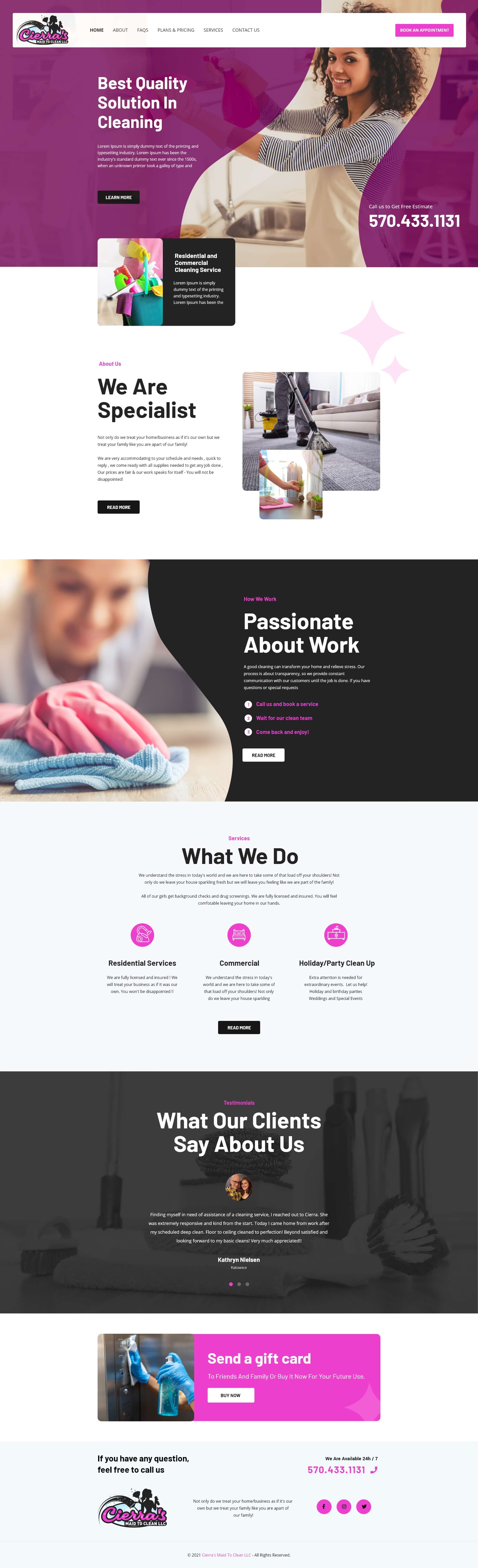 ZYVZEN Portfolio - CierraMaid - web, content Project
