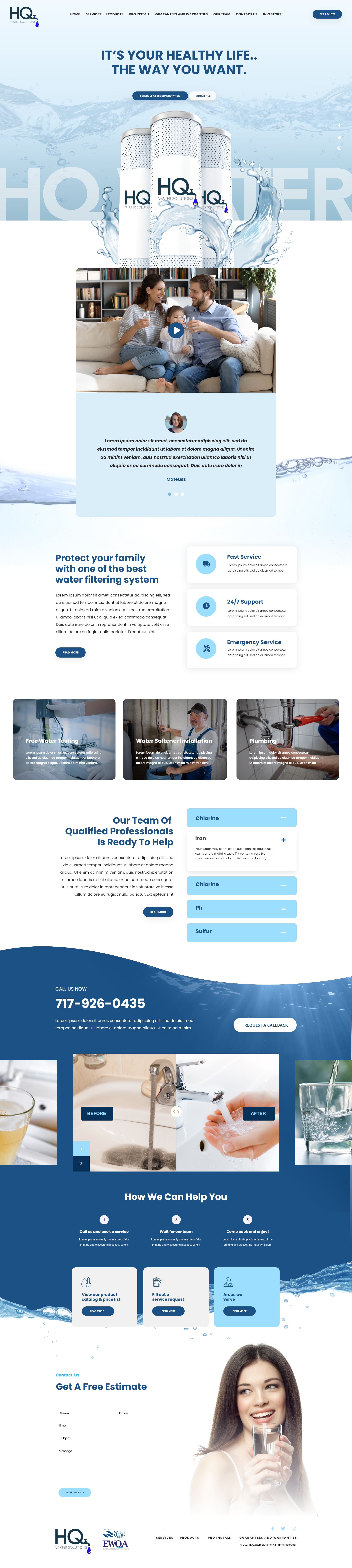 ZYVZEN Portfolio - HQ Water Solutions - web, design Project